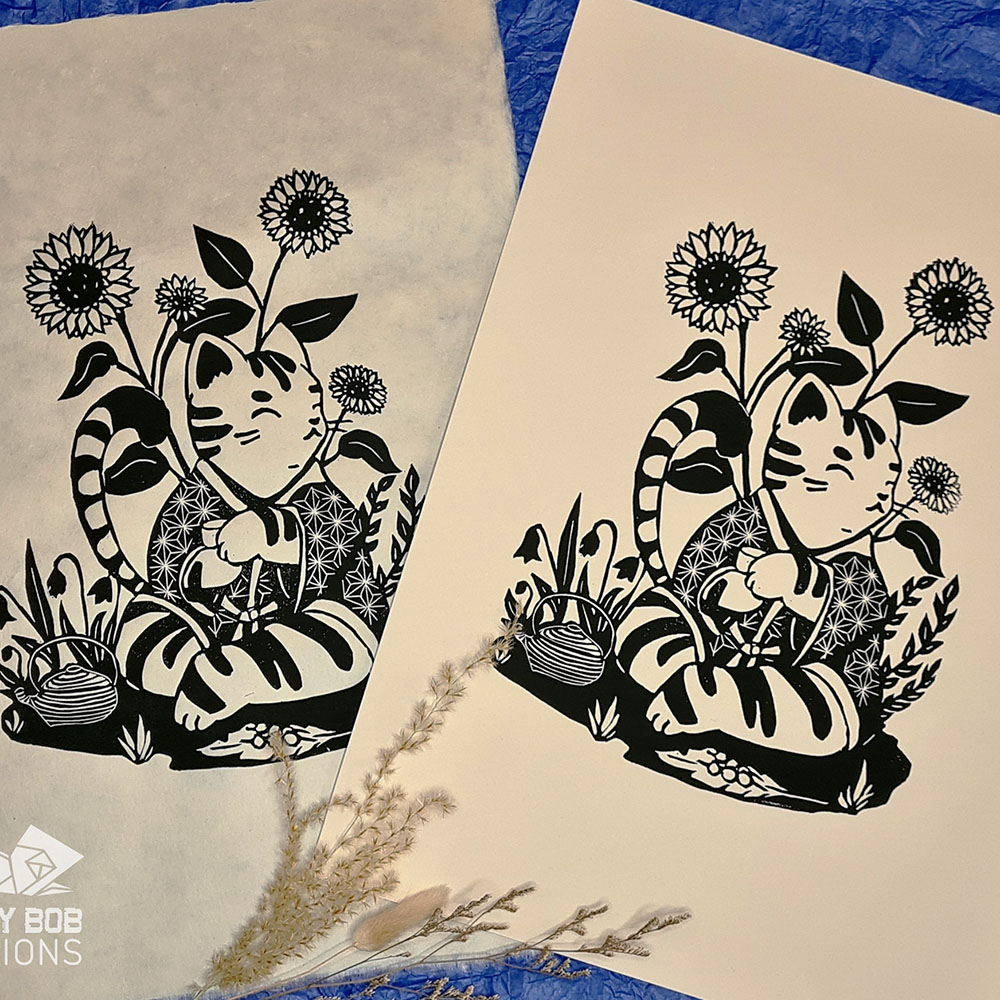 GrumpyBobCreations - Linol Printing Cat