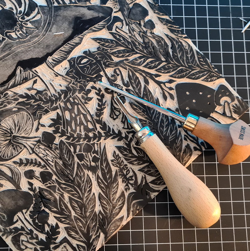 GrumpyBobCreations - Print Making - Linol cutting